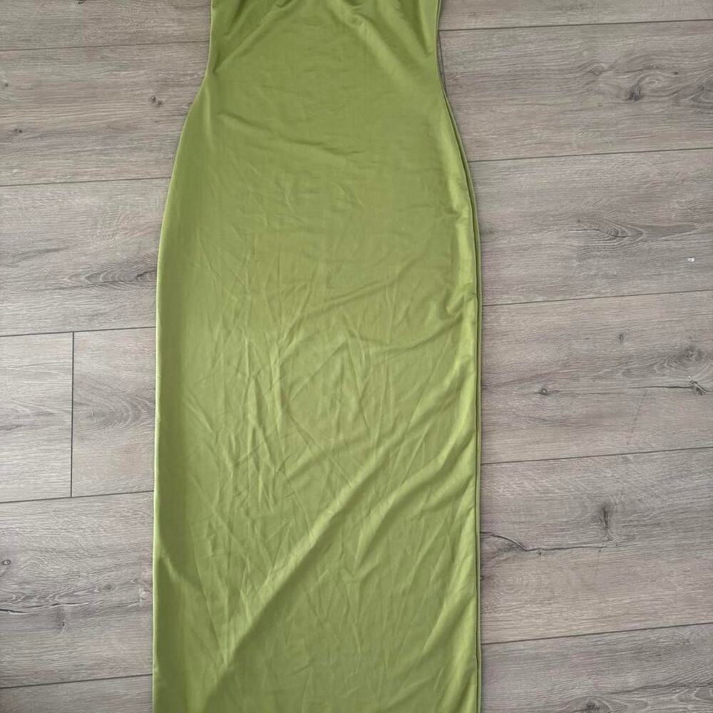 Boohoo lime green maxi dress